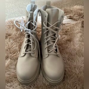 NOBO Off-White Combat Boots